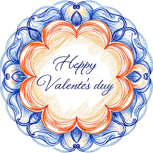 Stylish text frame with the inscription "happy valentines day"