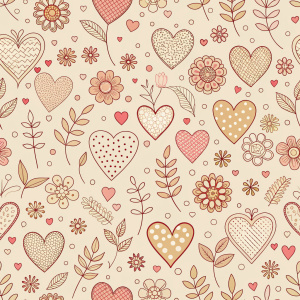 valentine day minimalist doodles for seamless pattern tile, light background