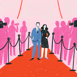 Shawn Ashmore and Michelle Trachtenberg at the Batman vs. Superman premiere, red carpet bustling with fans and paparazzi.