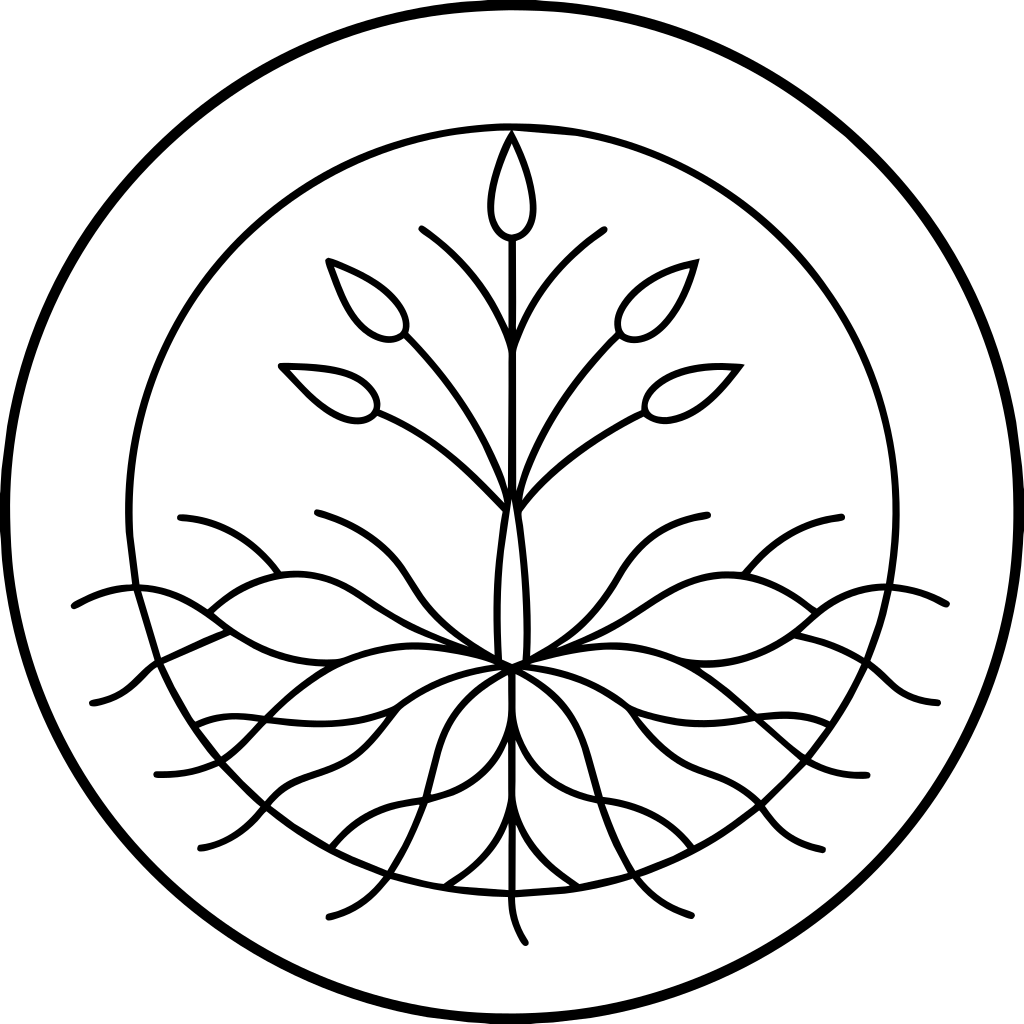Rezosphere, plant root system in a stylized circle
