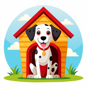 A dog dalmation in his house