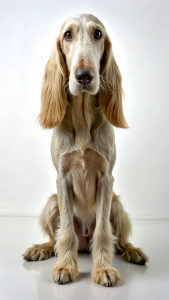 A dog with a very long nose like Pinocchio. Illustration. Full body shot.