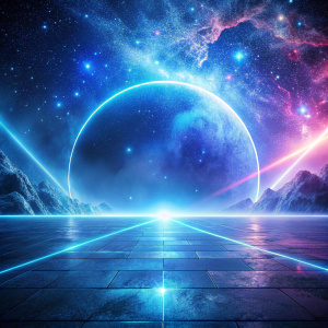 neon space background