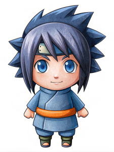 chibi Sasuke from naruto, white background