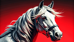 Very detailed horse portrait pop art