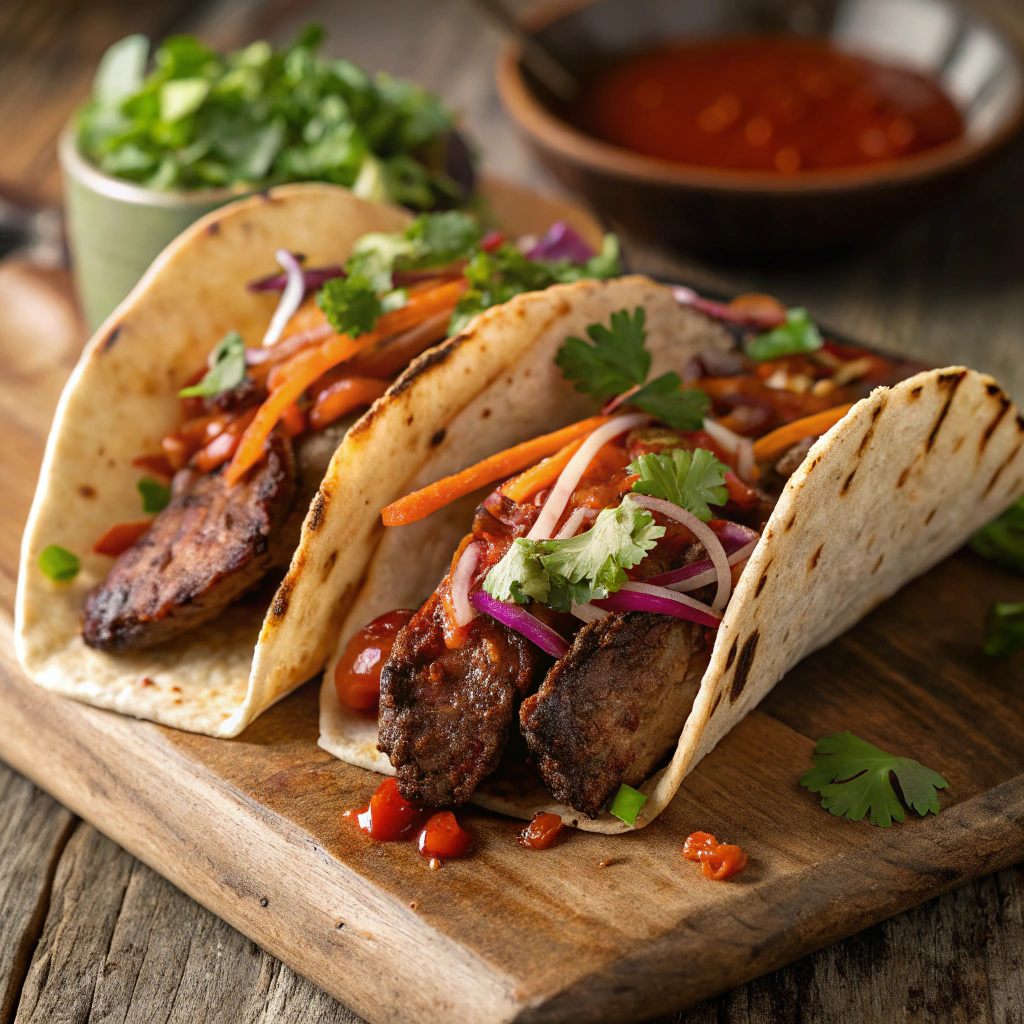 Spicy Korean BBQ Beef Tacos