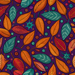  Madhubani, kalamkari, leaves, Pattern Seamless