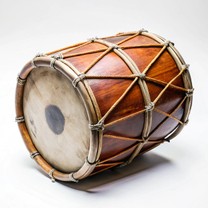 indian holli Drum (Dhol) on white background