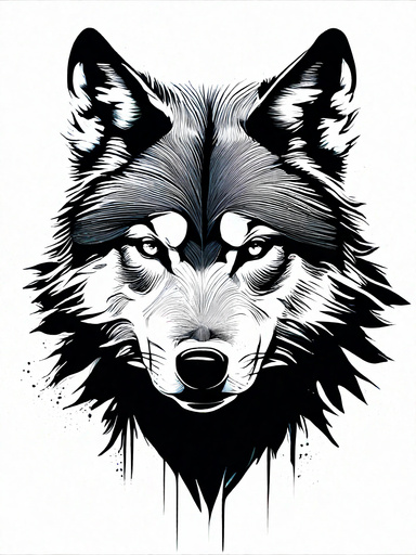 the majestic, wolf, white and black, look at me