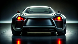 One supercar, new concept, Racing, Rearview, dark style