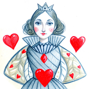  playing card deck the queen of hearts