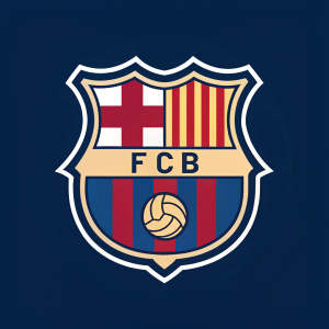 Vector illustration of FC Barcelona logo. Modern redesign with sleek, minimalist style.