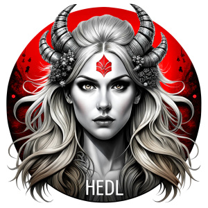 Hel – nordic godness - perfect realistic art - high definition - grey and black tattoo design - white background 