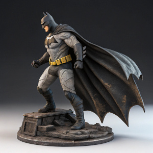 Dynamic Batman action figure from 'The Dark Knight Returns'. Dramatic cape pose, displayed on base.