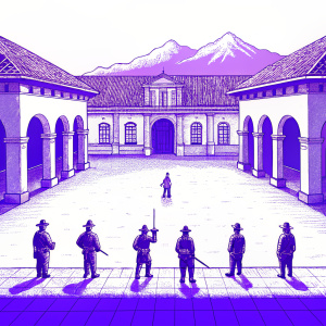 Scene 3: Confrontation in the plaza (2D Pixel Art in Bajoterra style preserving the architecture and chronology)
The confrontation between soldiers and civilians takes place in a historic plaza, where colonial architecture and period details are displayed in stunning Pixel Art that preserves the authenticity of Pasto in the 19th century. Players face challenges and make crucial decisions as they explore the historical environment and participate in events that shaped the city's destiny.