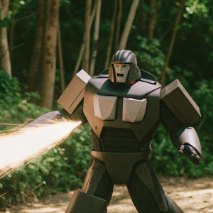 A large, humanoid robot from the Transformers series, standing in a fierce, action-oriented stance. Its design is sleek and futuristic, with angular lines and a mix of hard and smooth surfaces. The armor is intricately detailed, showing various mechanical components and panels. The character's aggressive posture exudes power and motion, enhanced by the dramatic energy bursts around it. Detailed line art style.