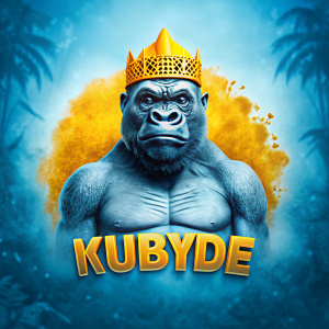 wearing crown write kubyde king kong  jungle background