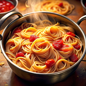 sphagetti cooking