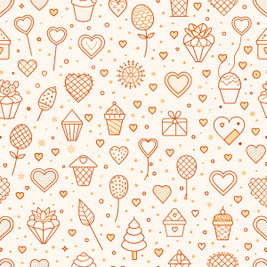 valentine day minimalist doodles for seamless pattern tile, light background