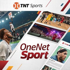 Digital graphic layout featuring TNT Sports and OneNet Sport. Content in Spanish, including articles and images. Modern design, sports theme.
