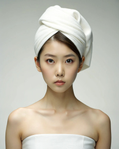 <lora:DetailedEyes_xl_V2:1>, <lora:neg4all_bdsqlsz_xl_V7:1>, 1girl, IU Lee Ji-eun, wearing a white skirt, 23-year-old Korean actress, towel wrapped hair, blank art show, collarbone, looking at the audience, exquisite earrings, Necklace, beautiful perfect body, (simple white background: 1.2), (panorama: 1.3), in a white room, beautiful mature, wide angle shot, grin, deep groove, deep shadows, John Rankin Waddell