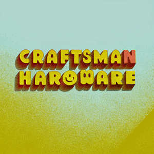 Creative and humorous logo design for Craftsman Hardware. Colorful and playful lettering.