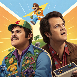 Promotional artwork for Rare Replay game featuring vibrant colors and nostalgic imagery from classic Rare titles.