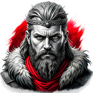 viking ragnar warrior perfect realistic art, high-definition, high-definition grey and black, white background 