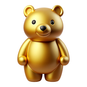 Gold bear figure