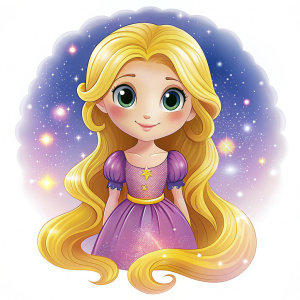 cute rapunzel clipart, princess rapunzel, tangled, white background