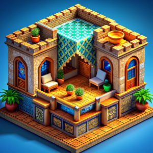 Traditional persian shop isometric