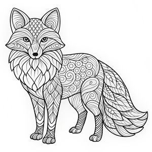 a black and white picture of fox, line art colouring page, colouring - in sheet, coloring pages, colouring pages, coloring book outline, colouring page, coloring page, clean coloring book page, cartoon line