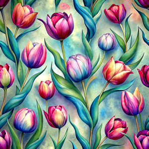 pale simple scify tulp, seamless pattern