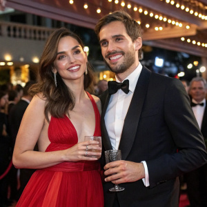 Ana de Armas and Marc Clotet at a Cannes Film Festival after-party, dressed in formal attire, celebrating the release of their new film.