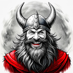 happy viking perfect realistic art, high-definition, high-definition grey and black, white background 