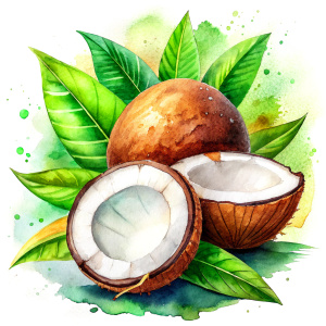 watercolor Coconut