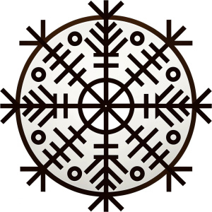 Nordic sword - pattern vegvisir symbol –  high-definition design grey and black, realistic tattoo design, white background