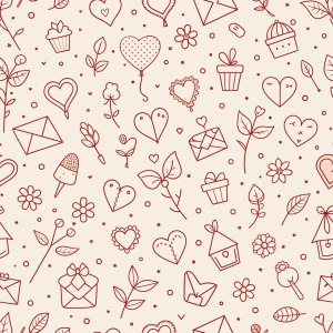 valentine day minimalist doodles for seamless pattern tile, light background