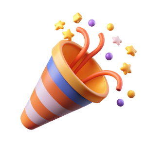 Vector 3d icon party popper. Cartoon emoji of birthday confetti explosion. Simple minimal illustration isolated on white background
3d, icon, emoji, confetti, birthday, event, popper, element, firecracker, congratulation, carnival, congrats, gift, winner, emoticon, happy, surprise, firework, vector, anniversary, background, festive, render, illustration, fun, new, ribbon, present, cartoon, year, streamer, isolated, box, cracker, object, holiday, graphic, cone, decoration, symbol, concept, white,