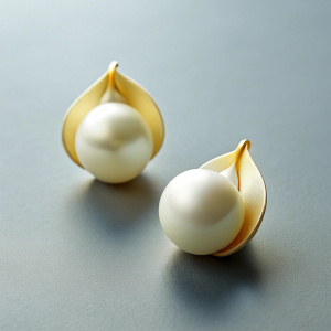 lily of the valley golden and pearl earrings