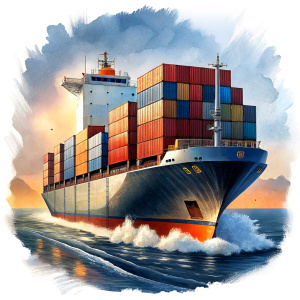 container ship.illustration realistic.t-shirt design.on white background.random views.