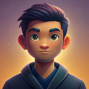 young dark-skin asian man with little beard