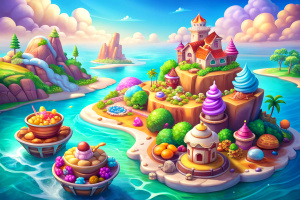 sweets island gamble style wallpaper background