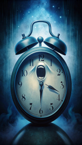 A clock showing the time of the chilling scream heard in the middle of the night, evoking a sense of foreboding and unease.
anticipation and hopefulness of their reunion.
