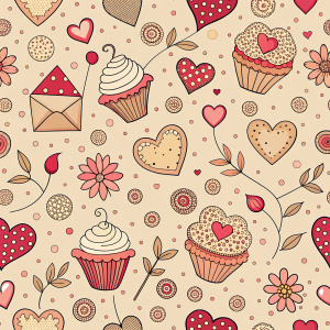 valentine day minimalist doodles for seamless pattern tile, light background