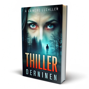 PSD thriller book cover mockup on white background 