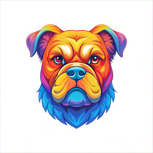 Smithfield Dog, head only, mascot cartoon character isolated on white background