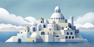 White illustration, Piotr Fąfrowicz style, isolated surrealistic collage of structural aesthetics, a lot of historical italian houses and briges on seaside, huge ocean and sky, white, light pastel colors, zoom out view, grainy texturing paper