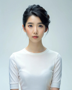 <lora:DetailedEyes_xl_V2:1>, <lora:neg4all_bdsqlsz_xl_V7:1>, 1girl, IU Lee Ji-eun, wearing a white skirt, 23-year-old Korean actress, bun hair style, blank art show, collarbone, looking at the audience, exquisite earrings, Necklace, choppy, beautiful perfect body, (simple white background: 1.2), (panorama: 1.3), in a white room, beautiful mature, wide angle shot, grin, choppy, deep shadows, John Rankin Waddell,