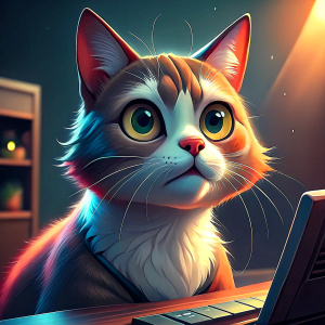 
surprised cat programmer
